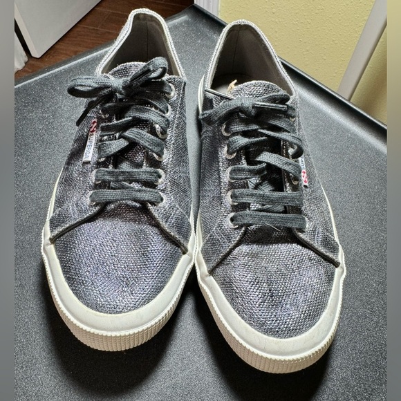 SUPERGA Italian sneakers, US SIZE 8.5-9, Euro 39.5 - 
Silver/blue grey sparkle - Picture 3 of 8